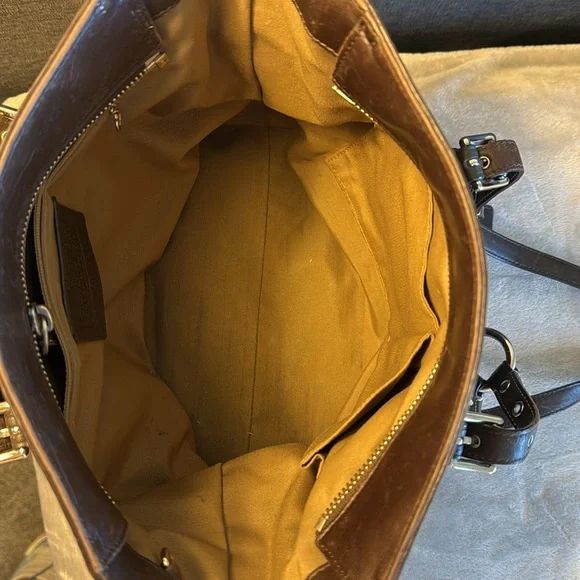 Brown Suede Coach Purse - Picture 5 of 7